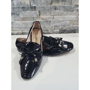 ZARA BASIC SHINY SHOES COLOR BLACK FLAT SIZE 38(7)